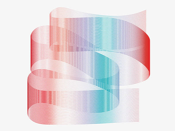 抽象渐变线条免抠