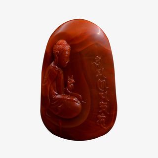 红色佛系南红玛瑙免抠