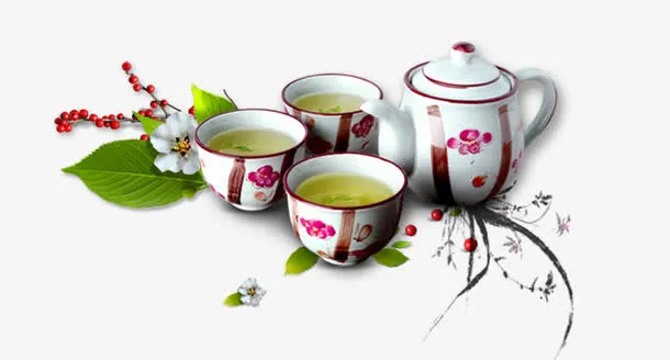 茶杯茶壶元素免抠