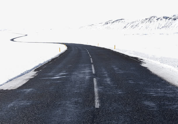 雪山上的马路免抠