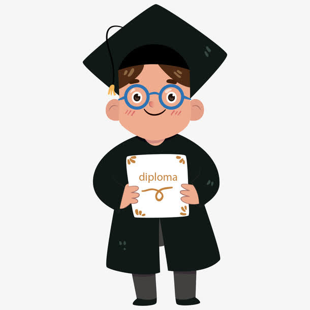 开心毕业的大学生免抠