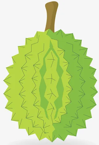 手绘风格绿色水果免抠