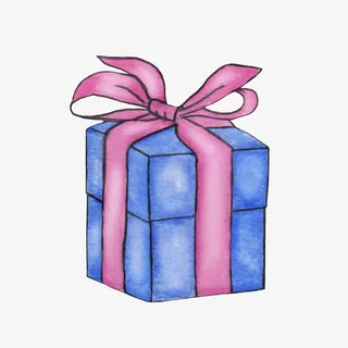 手绘水彩促销大礼包礼盒免抠