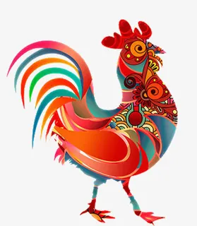 公鸡多色装饰画免抠 公鸡多色装饰画免抠