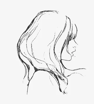 黑色手绘女人免抠