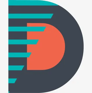 色块拼接创意英文字母D免抠