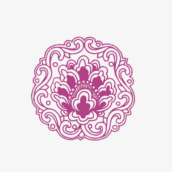 花纹底纹 淡紫色 中国风免抠