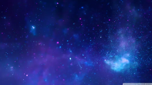 蓝色星空下粉色星星免抠