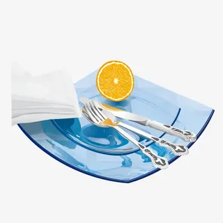 矢量餐具和橙子免抠