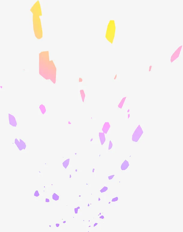 多彩渐变石块几何体漂浮免抠