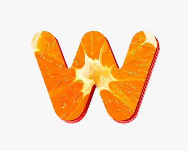 橙子字母w免抠