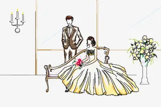 手绘插画婚礼免抠