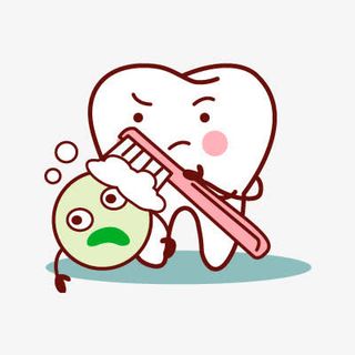 手绘牙齿大白牙免抠