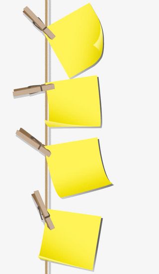 黄色便签纸矢量素材免抠