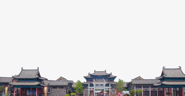 古镇商业街建筑免抠