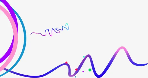 创意蓝绿线条免抠