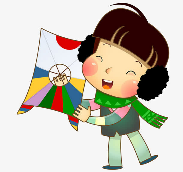 女孩子放风筝素材免抠免抠