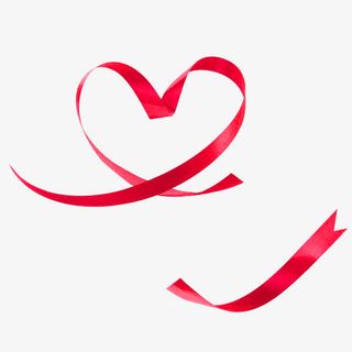 红色丝带爱心免抠