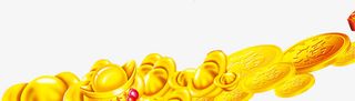 黄色金币元宝创意免抠