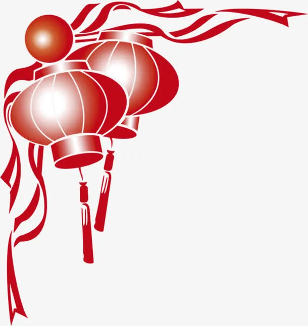手绘灯笼元旦联谊晚会海报免抠