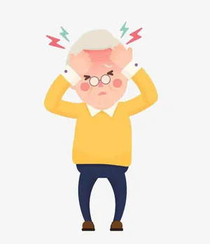 头痛的老人免抠