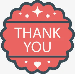 蓝色波浪边框感谢标签免抠