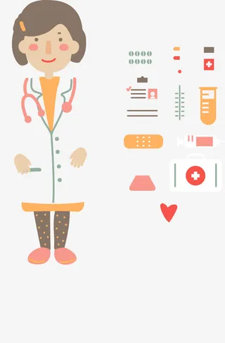 矢量女医生免抠