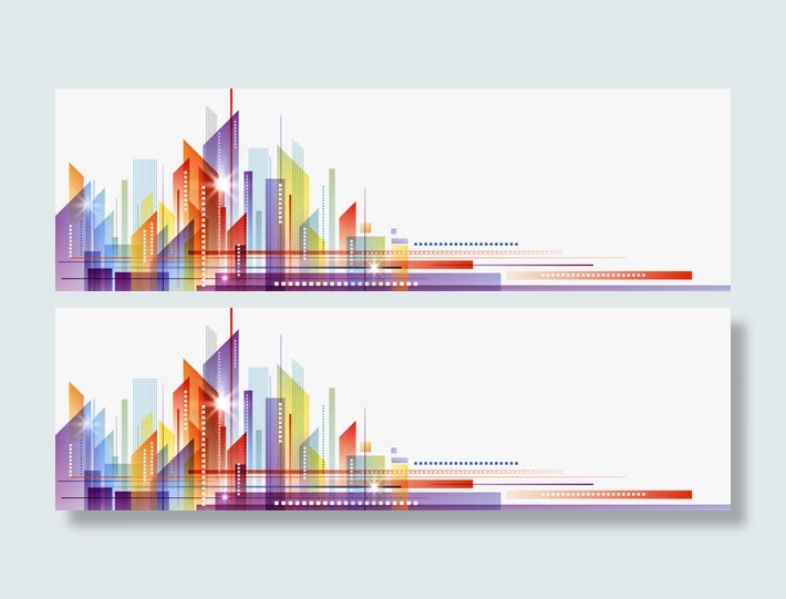 动感绚丽城市剪影免抠