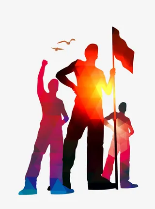 扁平手绘人物总爱性光效免抠