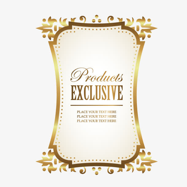 英伦边框复古元素免抠