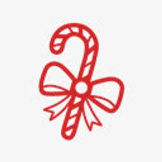 手绘拐杖糖红色线条免抠