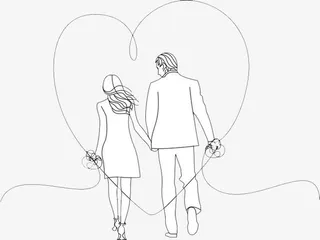 情侣离开的背影免抠