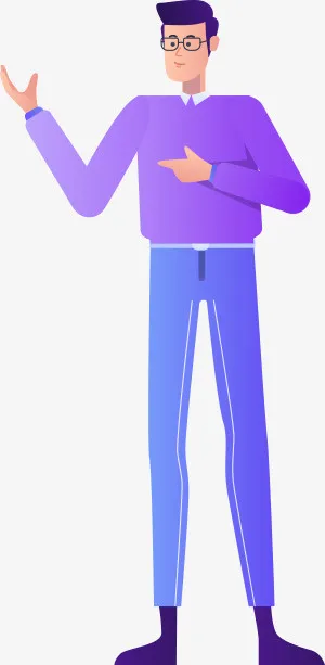 人物扁平化插画免抠