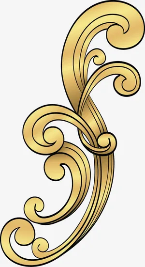 金色祥云花纹免抠