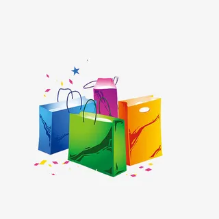 手绘礼盒礼品袋手提袋免抠