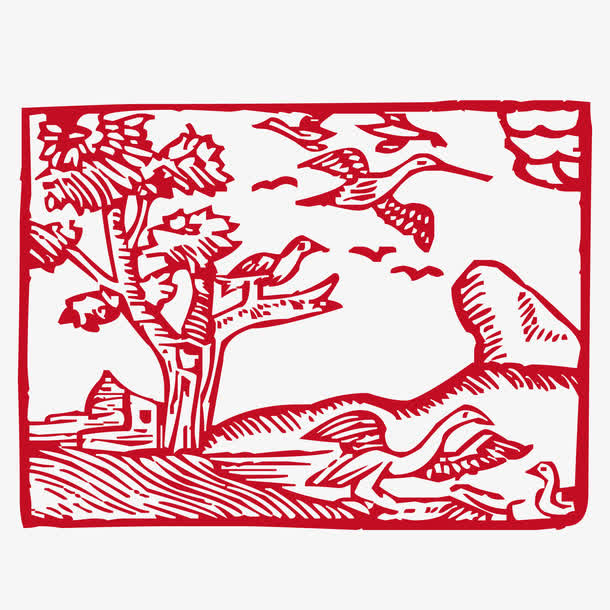 红色矢量装饰图案免抠