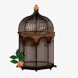 一个空鸟笼免抠