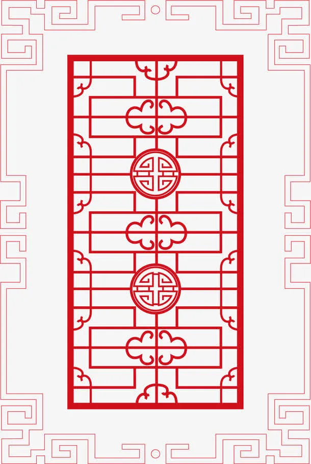 中式png古框免抠