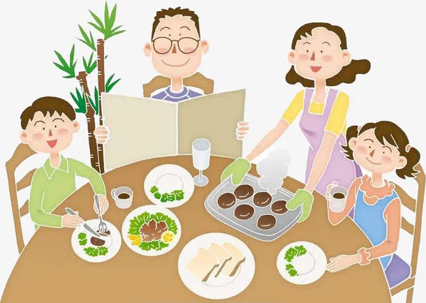 一家人吃饭照片免抠
