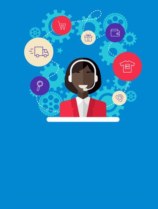 卡通手绘人物电子商务网络购物背景高清