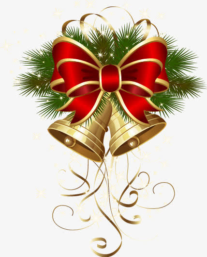 圣诞蝴蝶结铃铛图案免抠