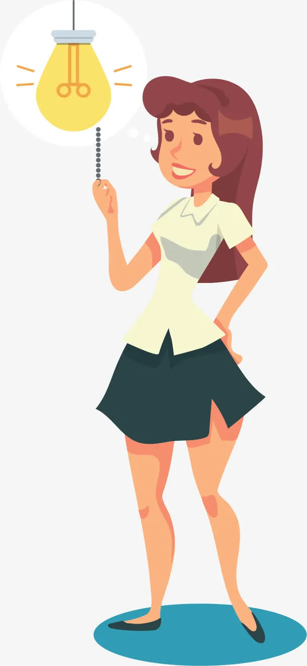 拉开电灯的女人免抠