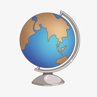 地理课 手绘地球仪免抠