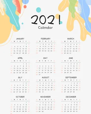 2021年日历牛年挂历现代简约风矢量免抠节日元旦/春节/元宵元素