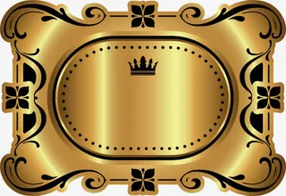 卡通金色卡片免抠