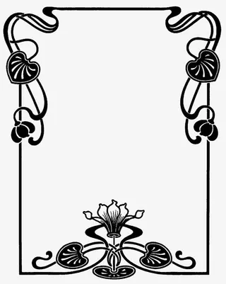 中国风复古花纹边框免抠