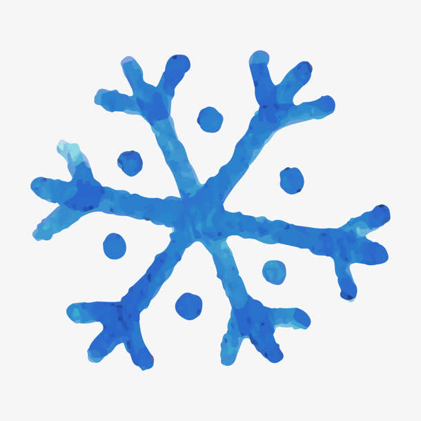 蓝色创意手绘雪花造型免抠