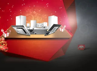 厨房电器促销海报背景素材高清