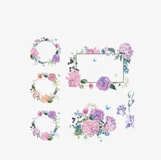 水彩画花朵边框免抠 水彩画花朵边框免抠