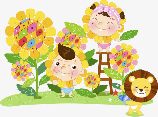 向日葵孩子免抠